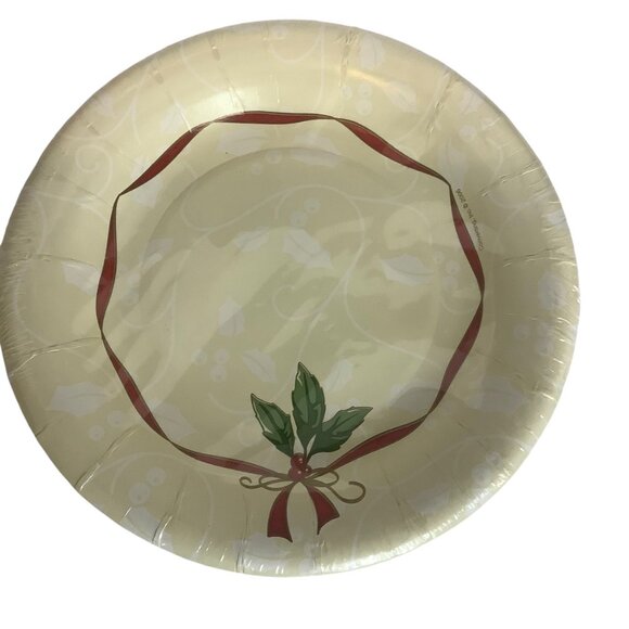 Special Occasion 8" Plates & Better Than Linen Beverage Napkins Set Christmas - Picture 6 of 7